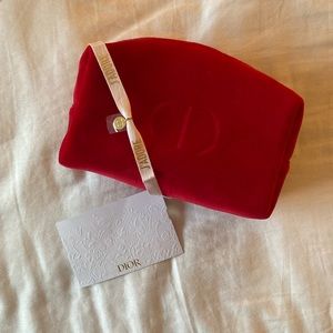 Red velvet cosmetic bag Dior